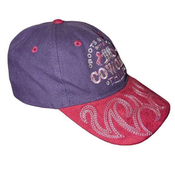 ๐ 3/$15 - "Boots & Bling" Cowgirl Women's Baseball Cap - Picture 3 of 7